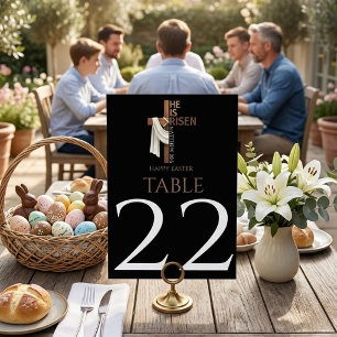 Personalized He Is Risen Happy Easter Table Number