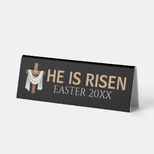 Personalized He Is Risen Vintage Easter Cross