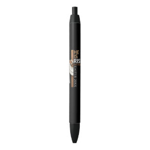Personalized He Is Risen Vintage Easter Cross Black Ink Pen