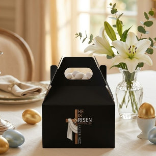 Personalized He Is Risen Vintage Easter Cross Favour Box