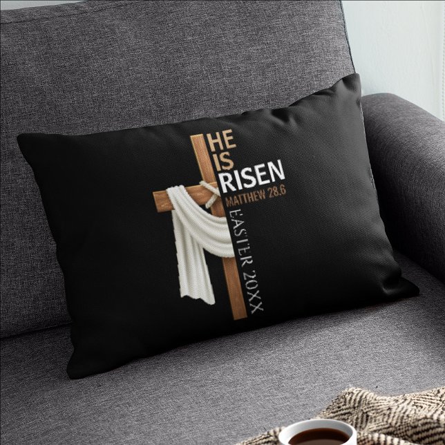 Personalized He Is Risen Vintage Easter Cross Pillowcase (Creator Uploaded)