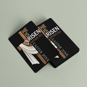 Personalized He Is Risen Vintage Easter Cross Playing Cards