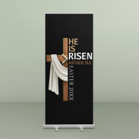 Personalized He Is Risen Vintage Easter Cross