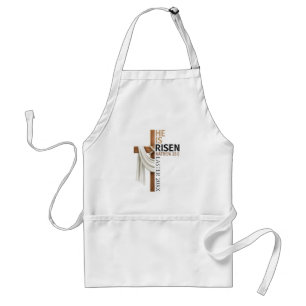 Personalized He Is Risen Vintage Easter Cross Standard Apron