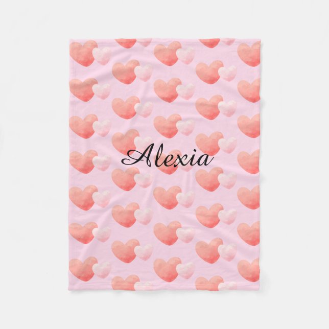 Personalized Heart Blanket Custom Name (Front)