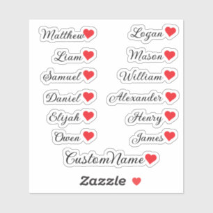 Personalized Heart Guest List – 12 Custom Name