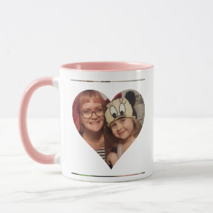 Personalized Heart Photo and Message for Mom Mug