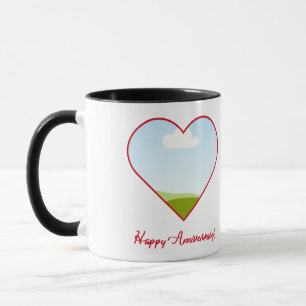 Personalized Heart Photo Anniversary Coffee Mug