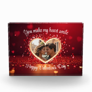 Personalized Heart Photo Frame Block