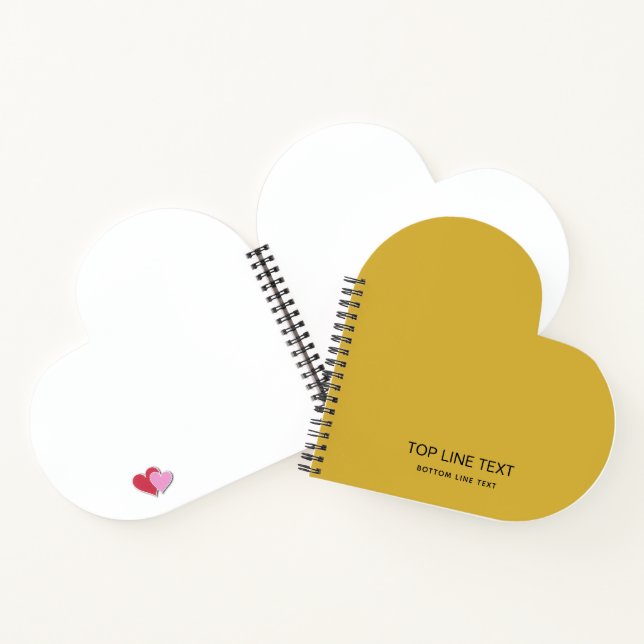 Personalized Heart Shaped Notebook with Custom Tex (Inside)