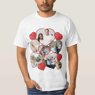 Personalized heart shaped photo collage T-Shirt