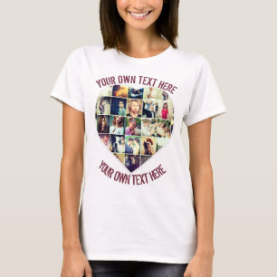 Personalized heart Shaped Photo mosaic template T-Shirt