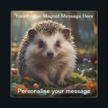 Personalized Hedgehog Cute Customisable Gift Magnet<br><div class="desc">"Adorable personalized hedgehog fridge magnet,  perfect for adding charm to your kitchen or gifting to loved ones. Customisable with your special message!"
Hedgehog fridge magnet,  personalized message,  custom gift,  unique kitchen decor,  cute hedgehog accessory,  fridge magnet gift,  personalized hedgehog magnet,  custom fridge decor,  hedgehog-themed gift,  handmade fridge magnets.</div>