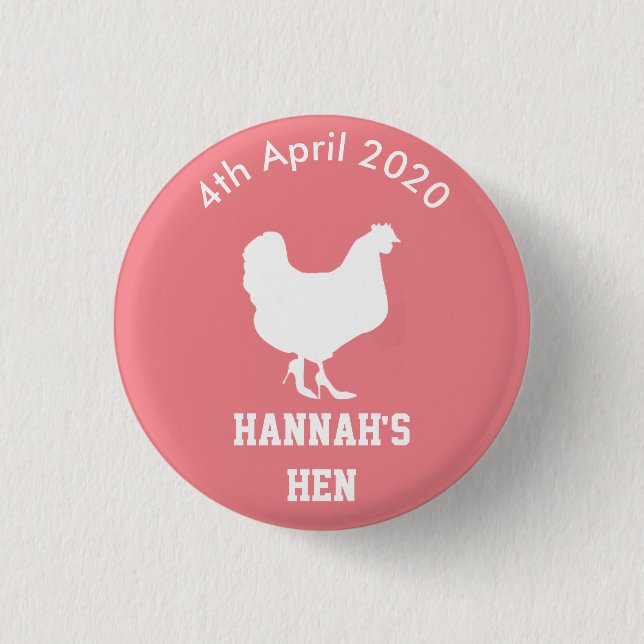 Personalized Hen Night Badge (Front)