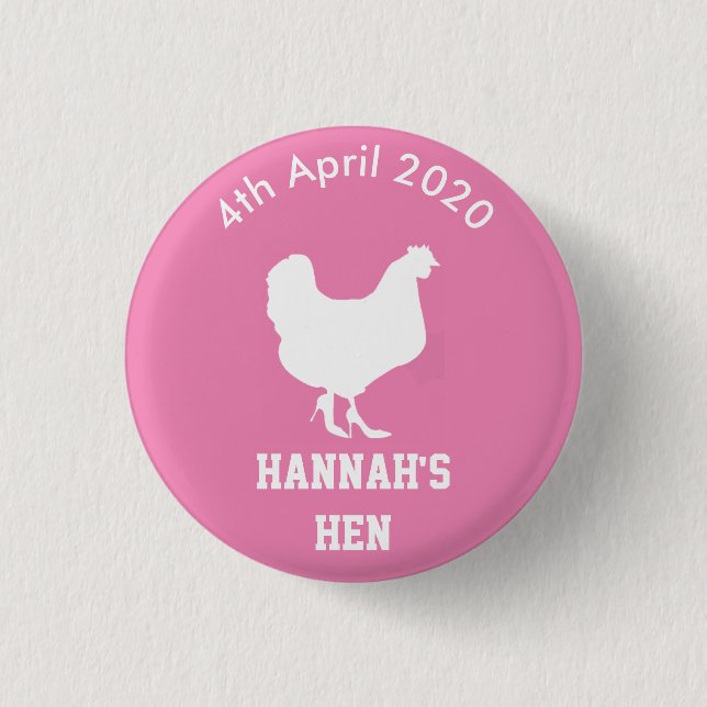 Personalized Hen Night Badge (Front)