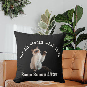 Personalized Hero Cat Dad Father's Day Gift Funny Cushion