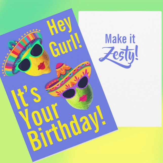 Personalized Hey Gurl Funny Lemon Lime Card (Hey Gurl! )