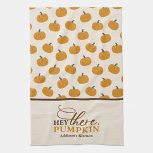 Personalized Hey There Pumpkin Apron Tea Towel