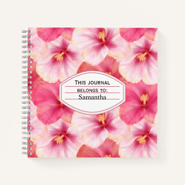 Personalized Hibiscus Floral Journal (Front)