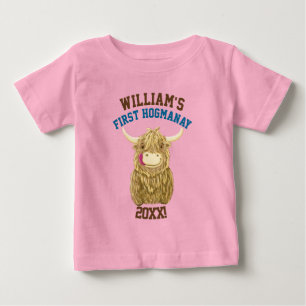 Personalized Highland Cow First Hogmanay Baby T-Shirt