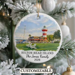 Personalized Hilton Head Island, South Carolina Ceramic Tree Decoration