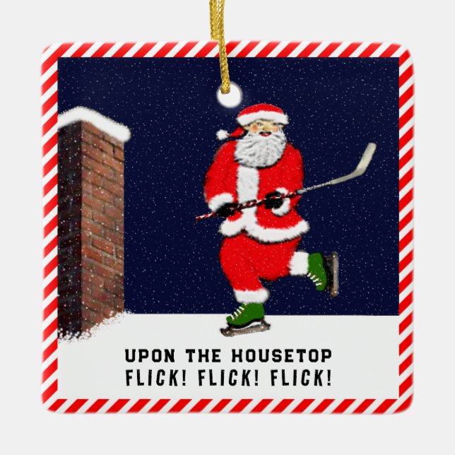 Personalized Hockey Ceramic Ornament (Front)