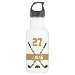 Personalized Hockey Player Name Number Golden 532 Ml Water Bottle