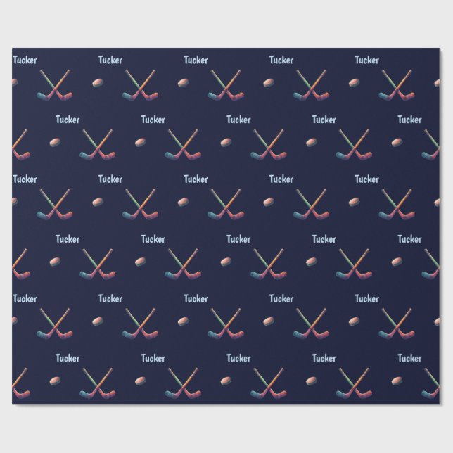 Personalized Hockey Wrapping Paper  (Flat)