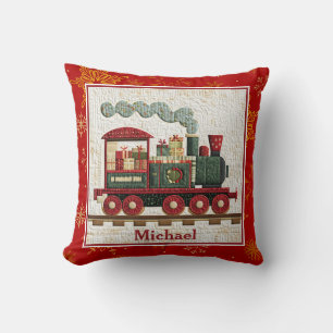 Personalized Holiday Christmas Train I Kids Gifts Cushion