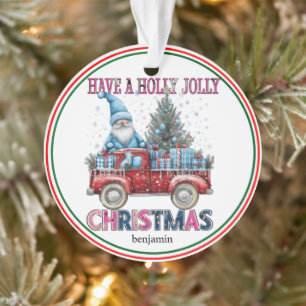 Personalized Holly Jolly Christmas Ornament