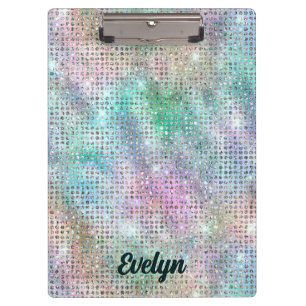 Personalized Holographic Glitter Clipboard