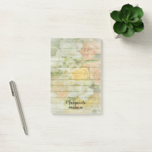 Personalized Home Office Floral Wood Pattern Post- Post-it Notes