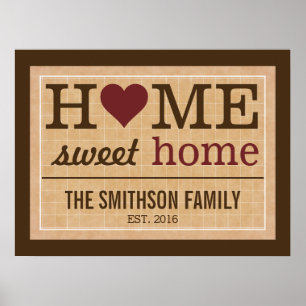 Personalized Home Sweet Home Family Welcome Poster