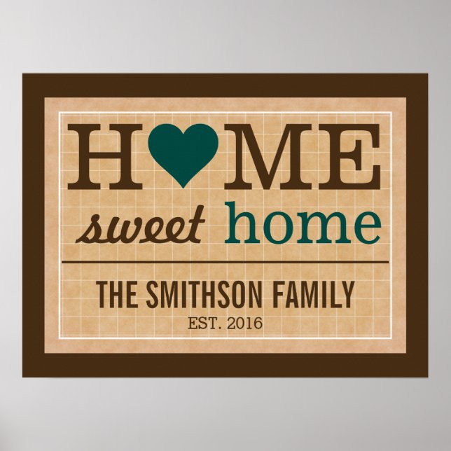 Personalized Home Sweet Home Family Welcome Poster (Front)