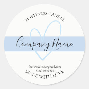 Personalized Homemade Candle Label pale blue
