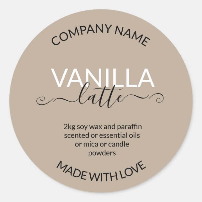 Personalized Homemade Candles Label (Front)