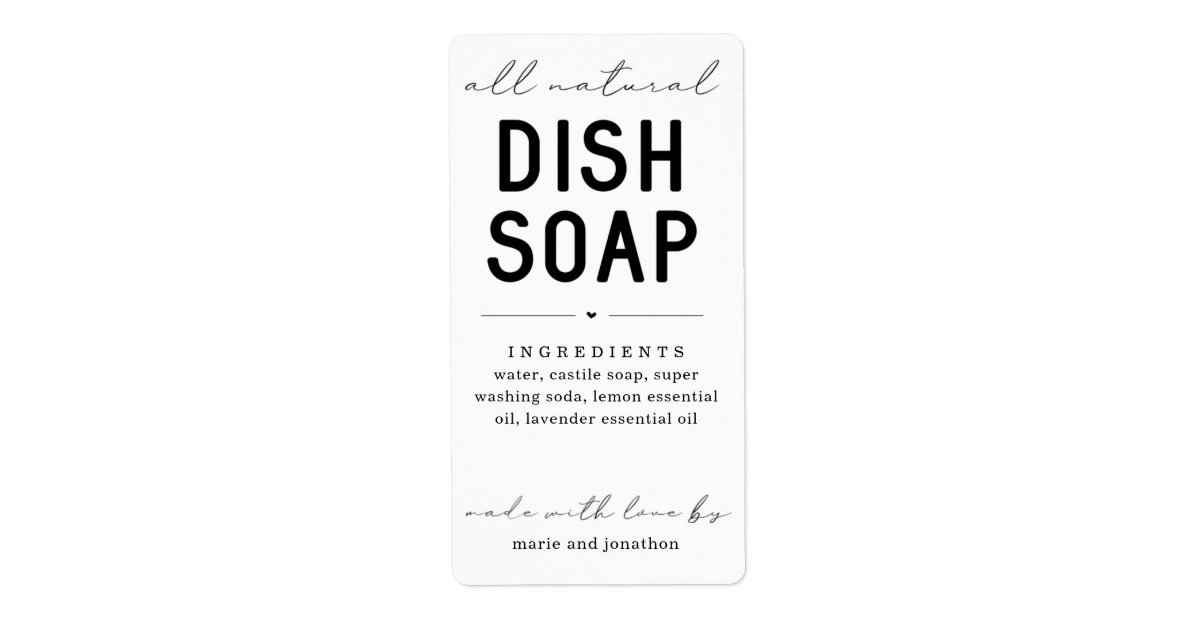 Personalized Homemade Dish Soap Label | Zazzle.co.uk