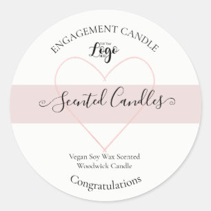 Personalized Homemade ENGAGEMENT CANDLE Classic Round Sticker