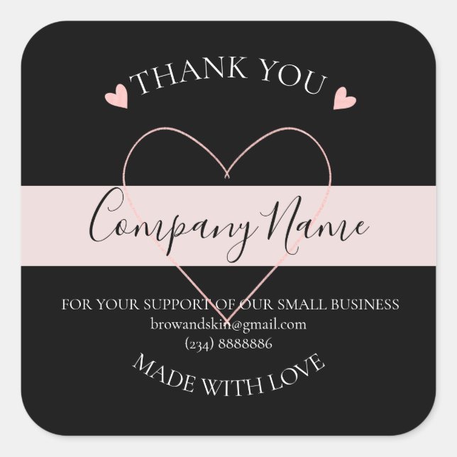 Personalized Homemade THANK YOU  Label (Front)