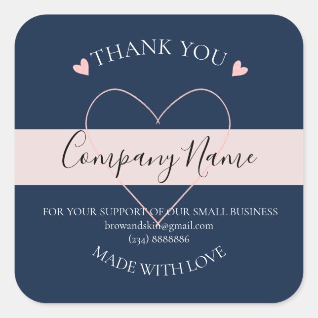 Personalized Homemade THANK YOU  Label (Front)