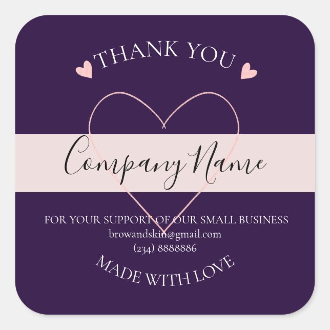 Personalized Homemade THANK YOU  Label (Front)