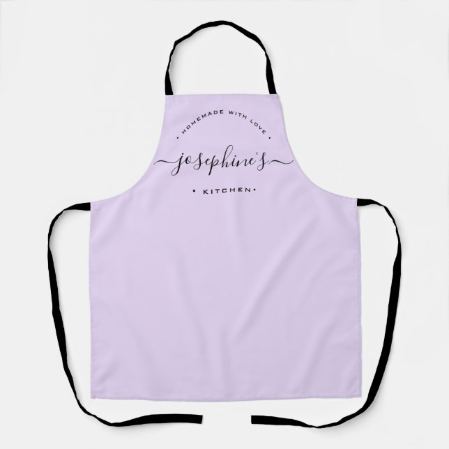 Personalized Homemade with Love Kitchen purple Apron (Front)