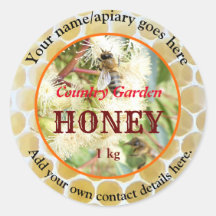 PERSONALIZED HONEY JAR APIARY LABELS. BEEKEEPER
