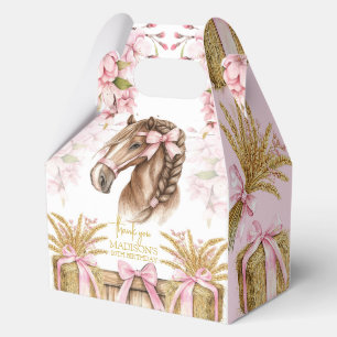 Personalized Horse Gift Girly Blush Pink Favour Box