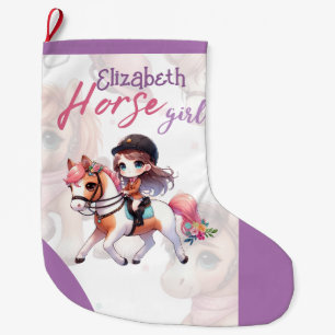 Personalized Horse Girl Dressage Rider Christmas Large Christmas Stocking