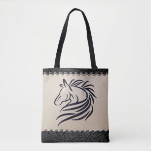 Personalized Horse & Horseshoe Double-sided Tote Bag