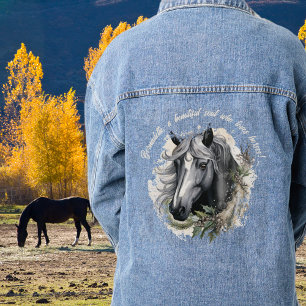Personalized Horse Lover Name with Text Denim Jacket