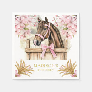 Personalized Horse Napkin – Blush Pink Country