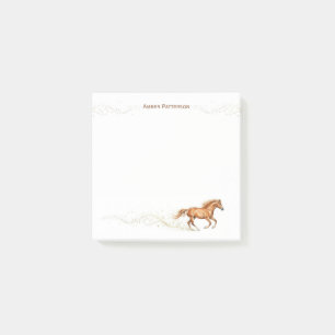 Personalized Horse Stationery Brown Horse Sparkles Post-it Notes