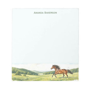 Personalized Horse Stationery Customized Name Notepad